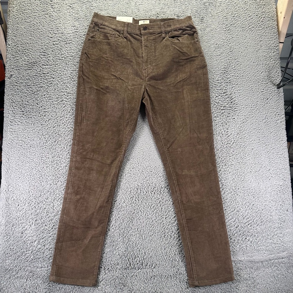 Mutual Weave Pant Mens 36x34 Brown Cotton Corduroy Chino Tapered Relaxed Stretch